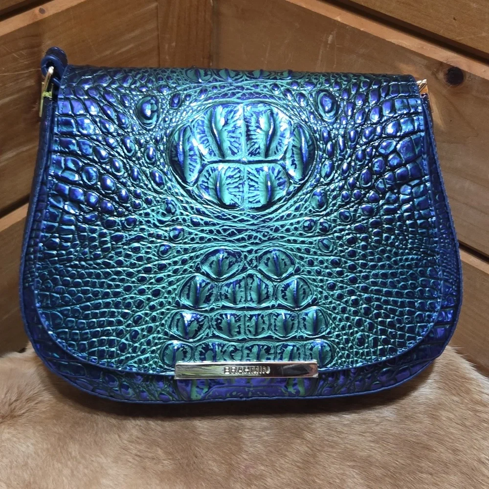 Brahmin Small Nadine Royalty Ombré Crossbody Bag NWT